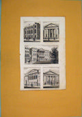 Original Old Antique Print Opthalmic Institution Catholic Chapel London
