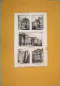 Original Old Antique Print St Pauls School Post Office Aldersgate Tavern
