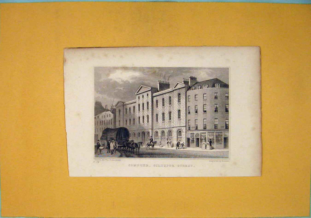 Original Old Antique Print Compter Giltspur Street Fine Art