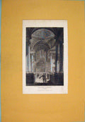 Original Old Antique Print St Stephens Walbrook London Fine Art