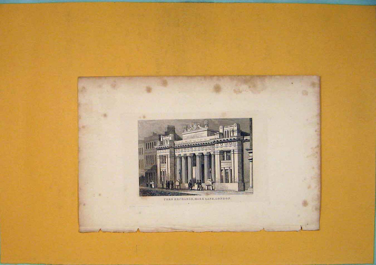 Original Old Antique Print Corn Exchange Mark Lane London Art