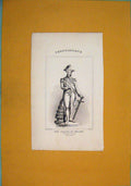 Original Old Antique Print Statue Nelson Trafalgar Square Frontispice London