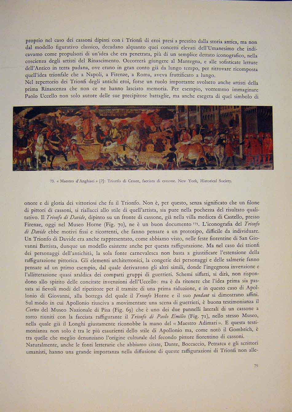 Original Old Antique Print Trionfo Cesare Renaisence Italy Italian Art