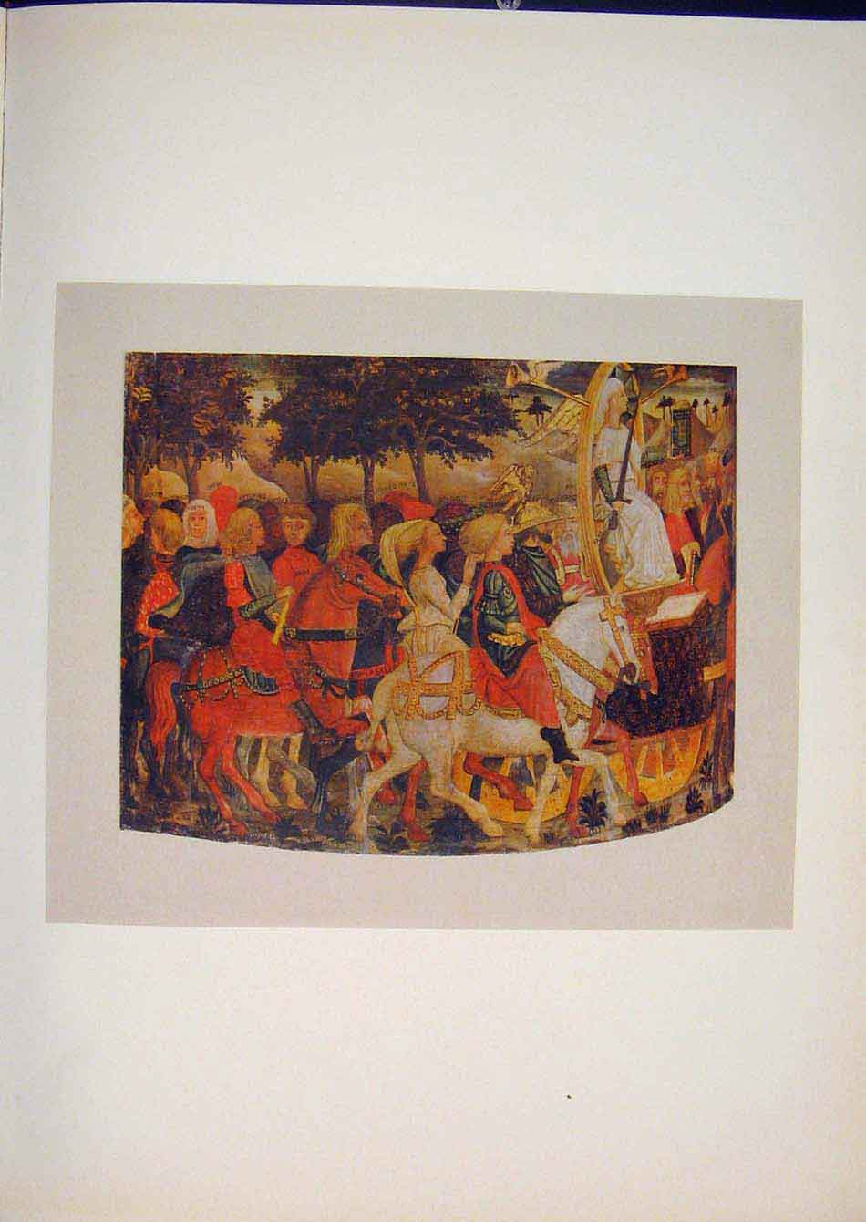 Original Old Antique Print Maestro Fegli Adimari Color Renaisence Italy Art