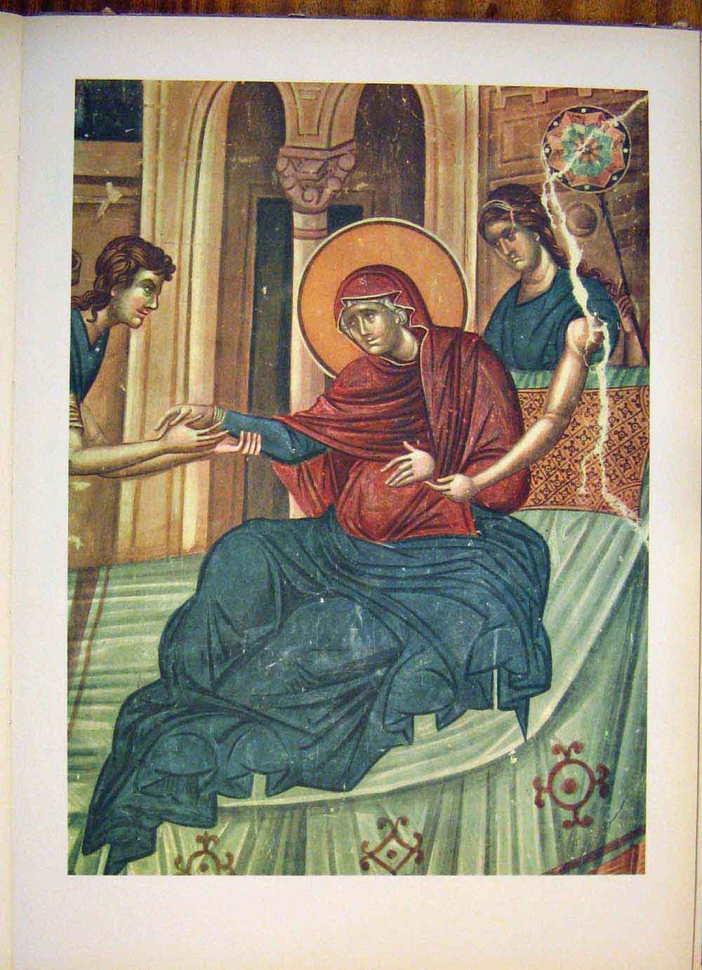 Antique Old Print Ref.94 Studenica Milutin Church Medieval Frescos Yugoslavia