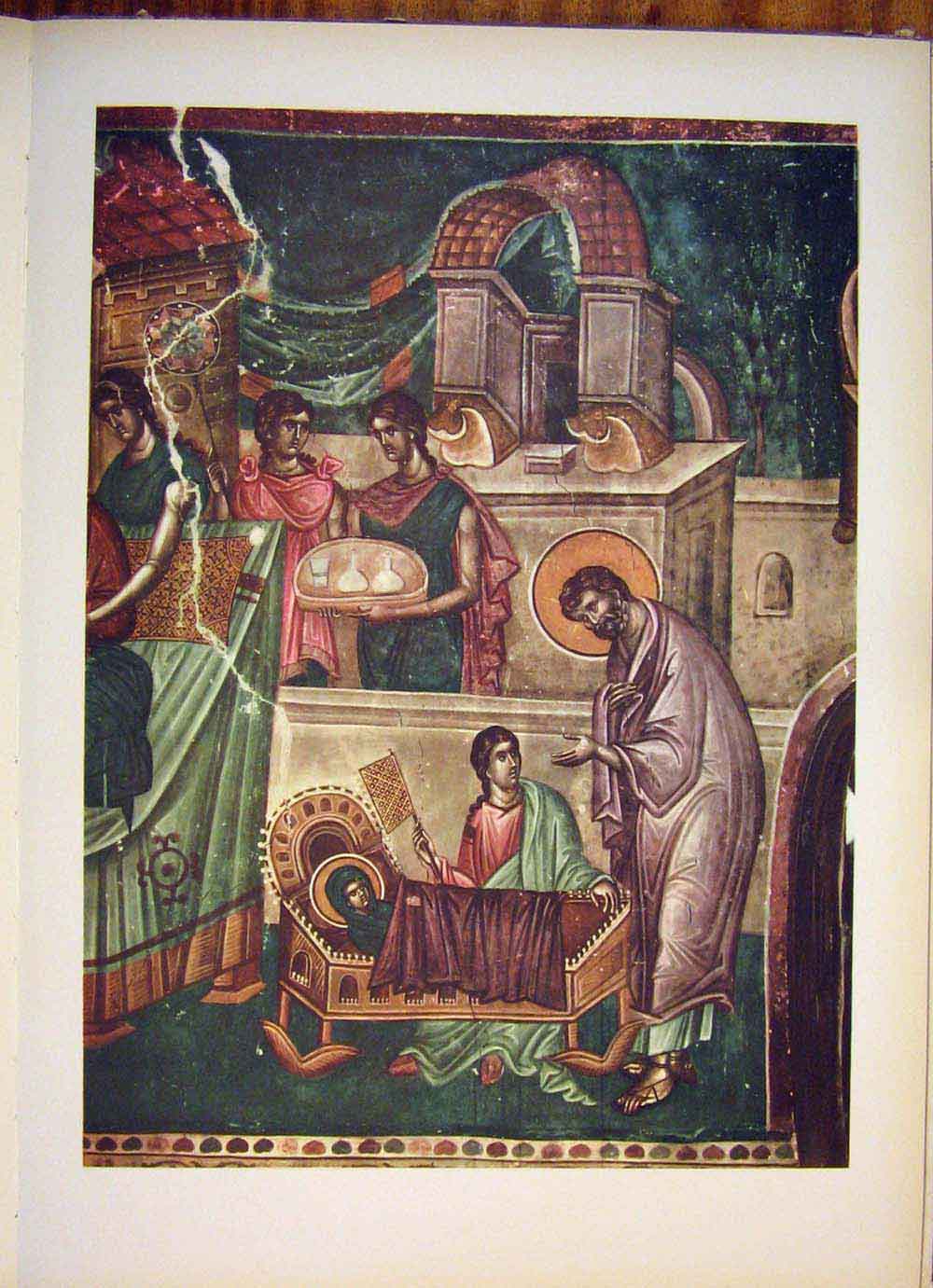 Antique Old Print Ref.95 Studenica Milutin Church Medieval Frescos Yugoslavia
