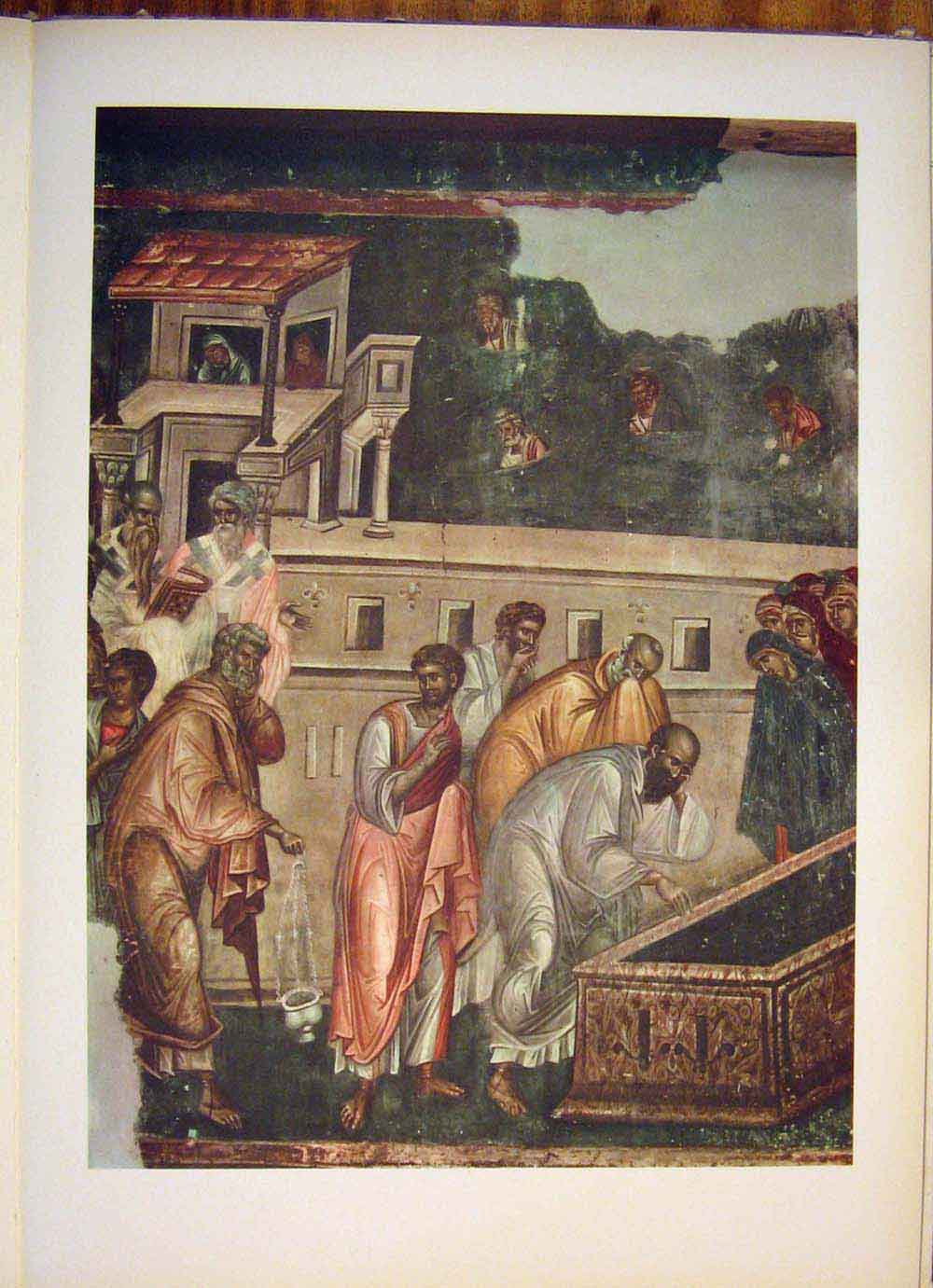 Antique Old Print Ref.96 Studenica Milutin Church Medieval Frescos Yugoslavia