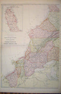 Original Old Antique Print United States North America Atlantic Mississippi Map