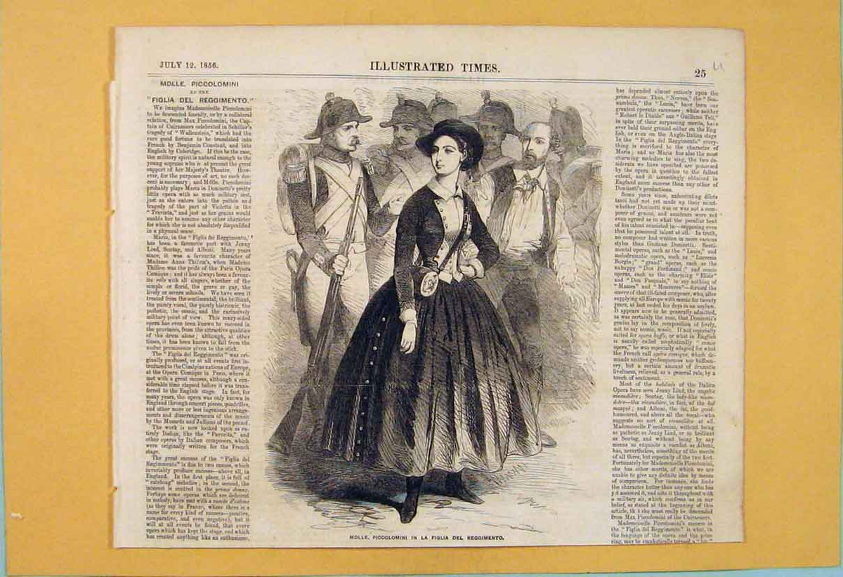 Original Old Antique Print Regiments Uniform Drummond Sketch Costumes Army 1856