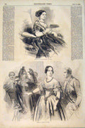 Original Old Antique Print Christina Queen-Mother Spain Isabella Queen 1856 19th
