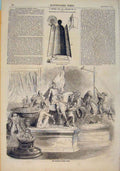 Original Old Antique Print Goodwood Racing Plate Races Jungfern Kuss 1856 19th