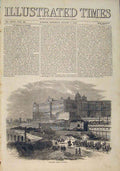 Original Old Antique Print Madrid Royal Palace Spain Spanish 1856 19th