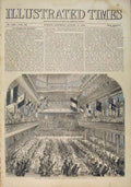 Original Old Antique Print Medal Guards Royal Surrey Gardens Dinner London 1856
