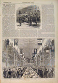 Old Antique Print St Petersburg Banquet Crimean Naval Military Portsmouth