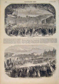 Original Old Antique Print Fait St Cloud Ceremony D'Agen Toulouse Railway France