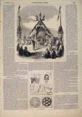 Original Old Antique Print Fete Geryville Algeria Africa London Signs 1856 19th