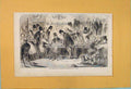 Original Old Antique Print Raffle Christmas Goose Palmer Sketch 1856 Victorian