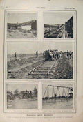Old Antique Print Boer War Africa 1900 Modder River Methuen Shelley Train 20th