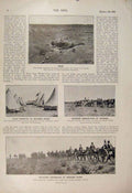 Old Antique Print Boer War Africa 1900 Modder River Mules Field Hospital 20th