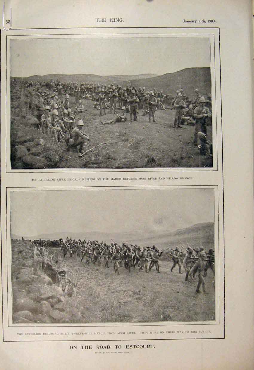 Old Antique Print Boer War Africa 1900 Methuen Tent Orange River Modder 20th