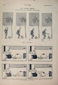 Original Old Antique Print Jester Abroad Sketch Sketches Pig Glutton 1900 20th
