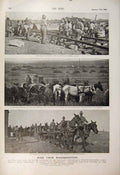 Original Old Antique Print Boer War Africa Magersfontein Shelley Railway 1900