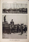 Original Old Antique Print Boer War Africa 1900 Modder River Camp Metheun Food