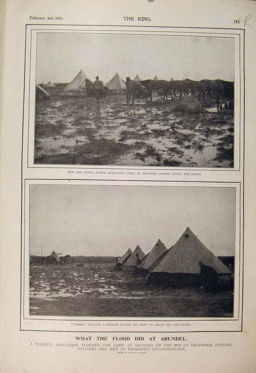 Old Antique Print Boer War Africa 1900 Flood Arundel Kaffir Indian Native 20th