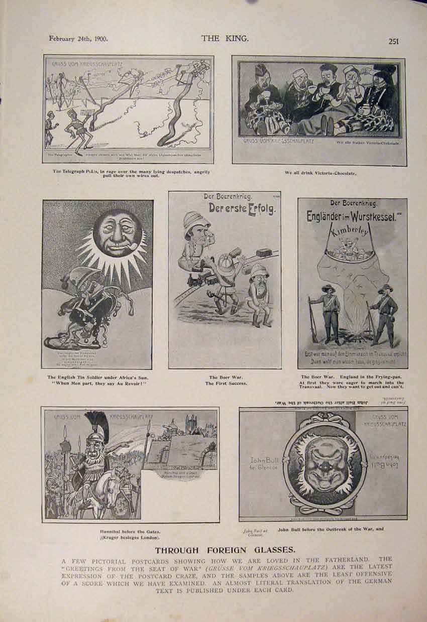 Original Old Antique Print Foreign Postcards Postcard German 1900 20th
