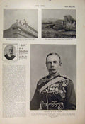 Original Old Antique Print Boer War Africa 1900 Brown Plumer Mafeking Victorian