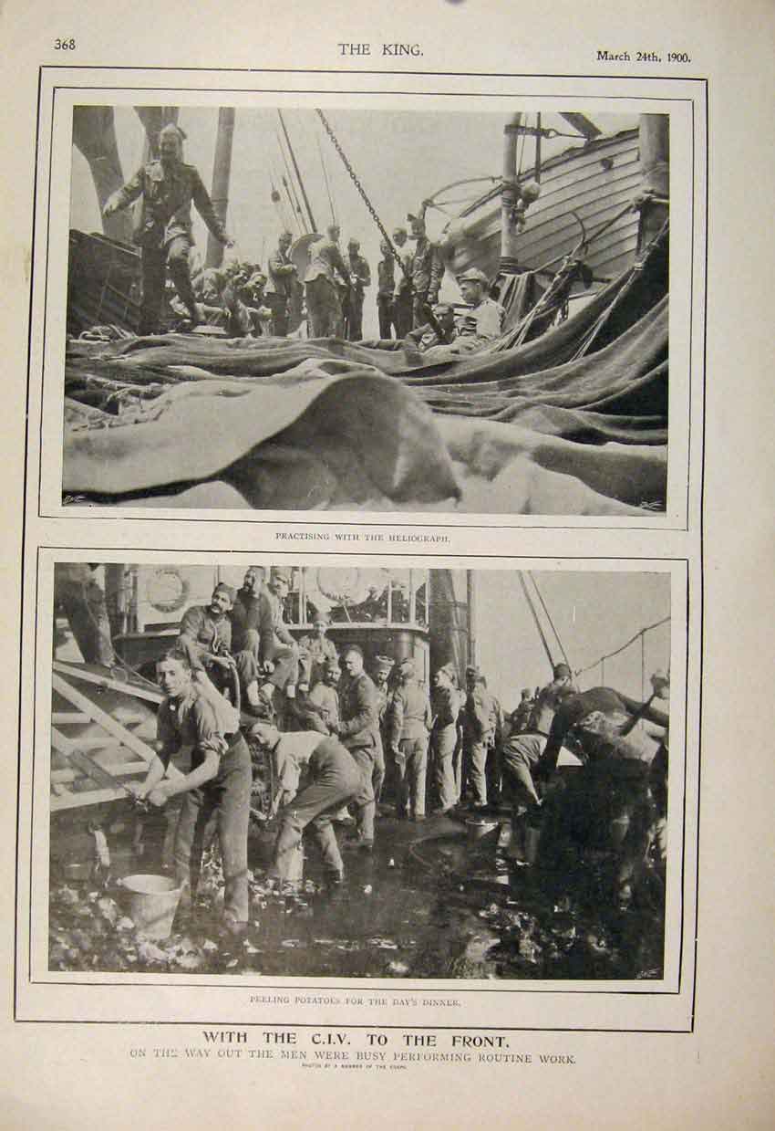 Old Antique Print Boer War Africa 1900 Cape Town Camp Dinner Lord Mayor 20th