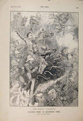 Original Old Antique Print Cartoon Barbed Wire Question Furniss 1900 Victorian