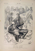 Original Old Antique Print Cartoon Stupid Officers Colonel Furniss 1900 20th