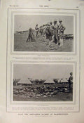 Original Old Antique Print Boer War Africa 1900 Grenadier Guards Bloemfontein