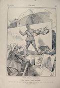 Original Old Antique Print Cartoon Furniss Roberts Boer War Africa 1900 Picture