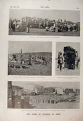 Original Old Antique Print Army Bloemfontein Railway Boer War Africa 1900 Troops