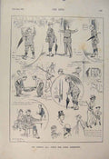 Original Old Antique Print Brown Paris Exhibition Sketches Sketch 1900 Victorian