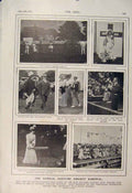 Original Old Antique Print Cricket Match Comedy Comical Carnival Moseley 1900