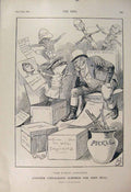 Original Old Antique Print Cartoon John Bull Boer War Africa 1900 Sketch Furniss