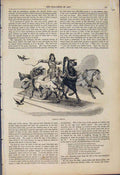 Original Old Antique Print Arabia Russi Camels Desert Sledge C1855 Victorian
