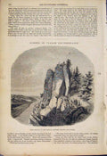 Original Old Antique Print Scenes Saxon Switzerland Bastion Road Bastion C1852