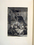 Original Old Antique Print Falconer Hawks-Man Fontaine Etching 1883 Gentleman