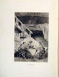 Original Old Antique Print Falcon Hawk Man Fontaine Etching 1883 19th