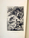 Original Old Antique Print Servant Fragonard Fontaine Etching 1883 Lady Man 19th