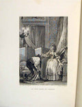 Original Old Antique Print Mari Cocu Battu Et Content Fontaine Etching 1883 19th