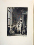 Original Old Antique Print Joconde Pardon Mallet Apology Fontaine Etching 1883