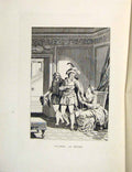 Original Old Antique Print Joconde Farewell Departure Fontaine Etching 1883 19th