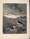Original Old Antique Print Swallow Little Birds Aesop Fable Viii Image