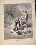 Original Old Antique Print C1868 Aesop Fable Lvii Miser Treasure Lost Victorian