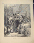 Original Old Antique Print C1868 Aesop Fable Clviii Bashaw Merchant Victorian